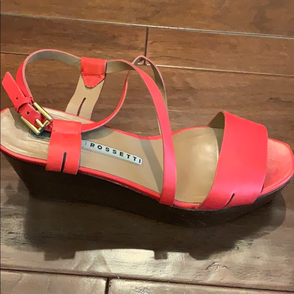 FRATELLI ROSETTI Orange/Coral wedge sandals